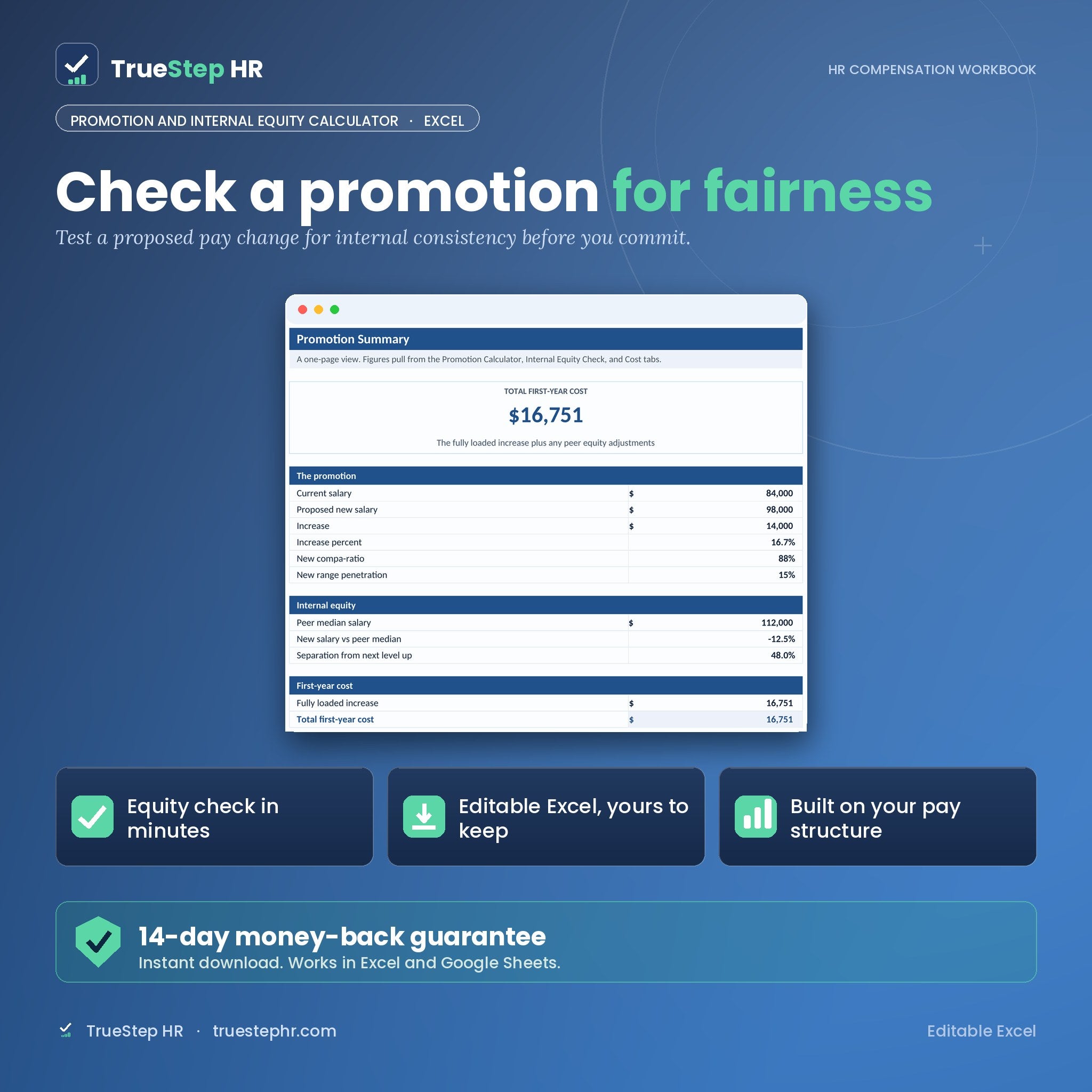Promotion and Internal Equity Calculator by TrueStep HR