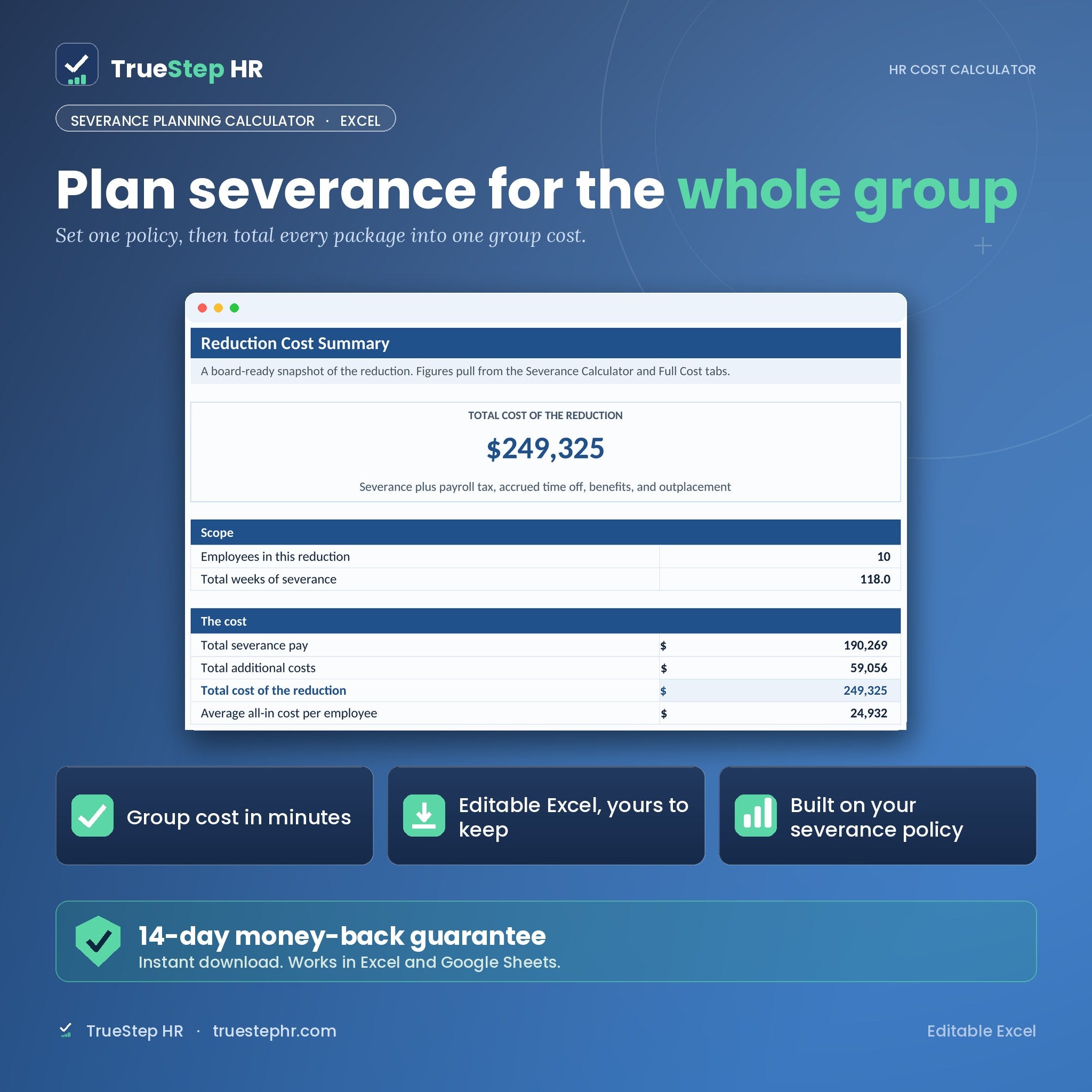 Severance Planning Calculator by TrueStep HR