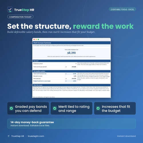 TrueStep HR Compensation Toolkit, two editable Excel tools