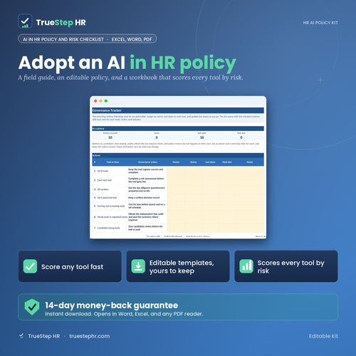 AI in HR Policy and Risk Checklist by TrueStep HR