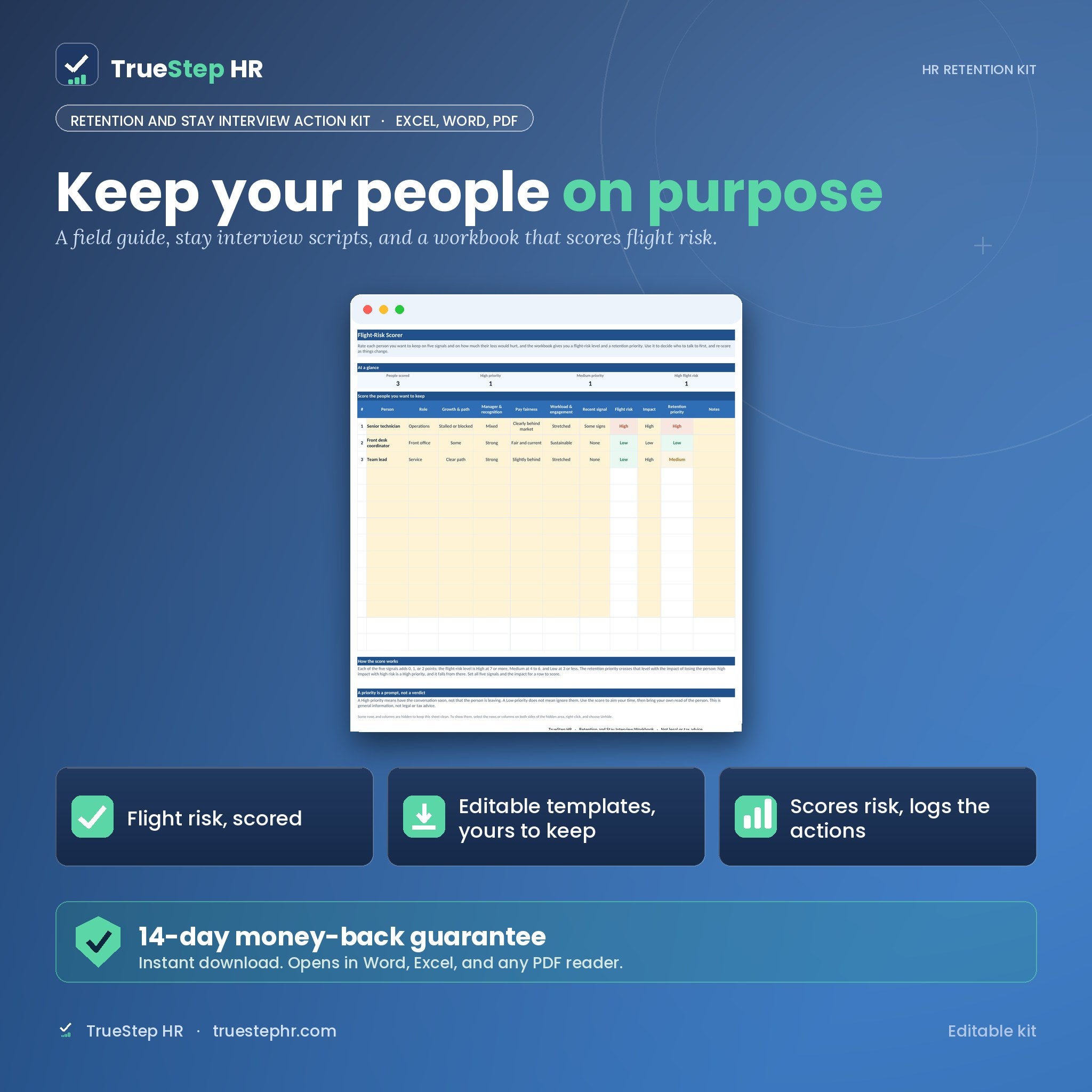 Retention and Stay Interview Action Kit by TrueStep HR