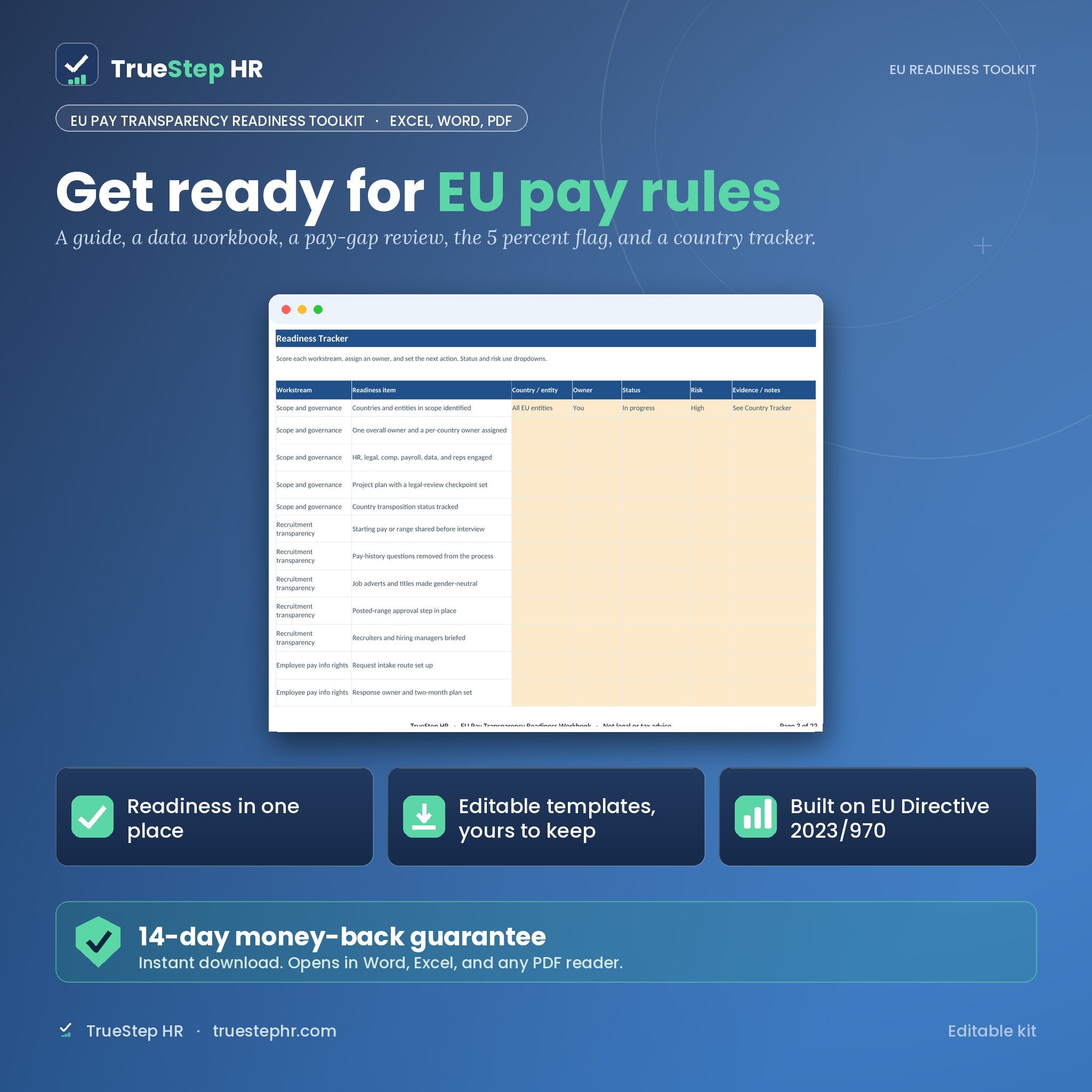 EU Pay Transparency Readiness Toolkit by TrueStep HR