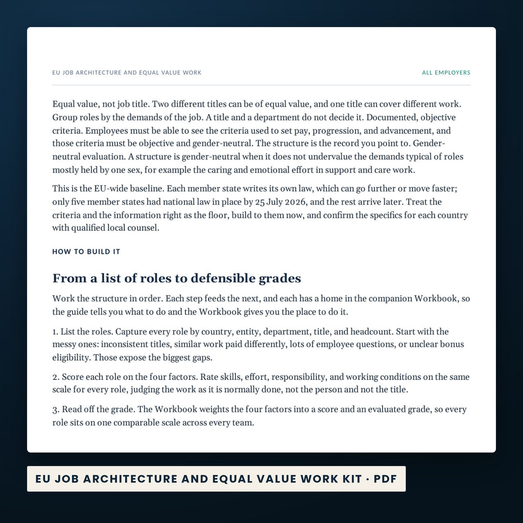 EU Job Architecture and Equal Value Work Kit — a page from EU Job Architecture and Equal Value Work Kit, one of the files in this download.
