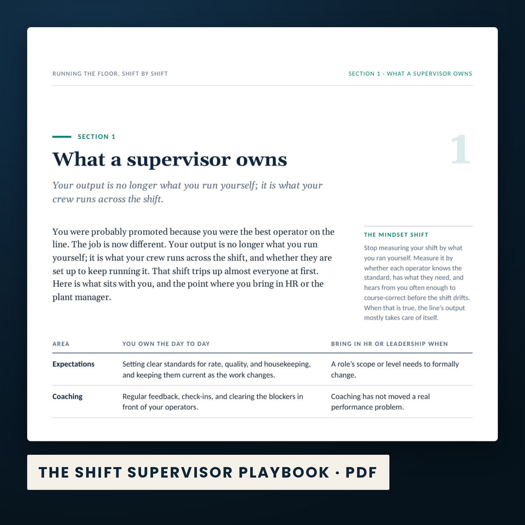 Shift Supervisor Toolkit — a page from The Shift Supervisor Playbook, one of the files in this download.