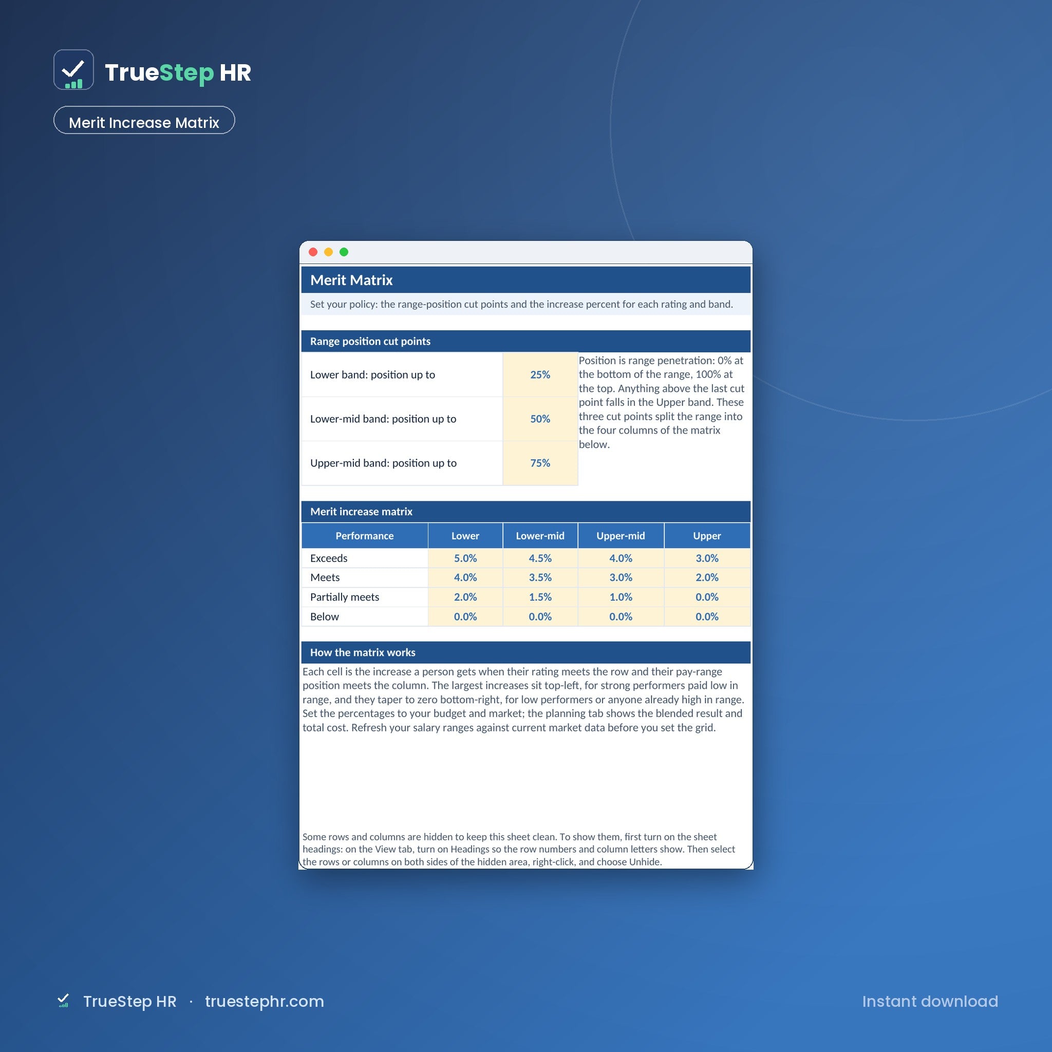 Merit increase matrix