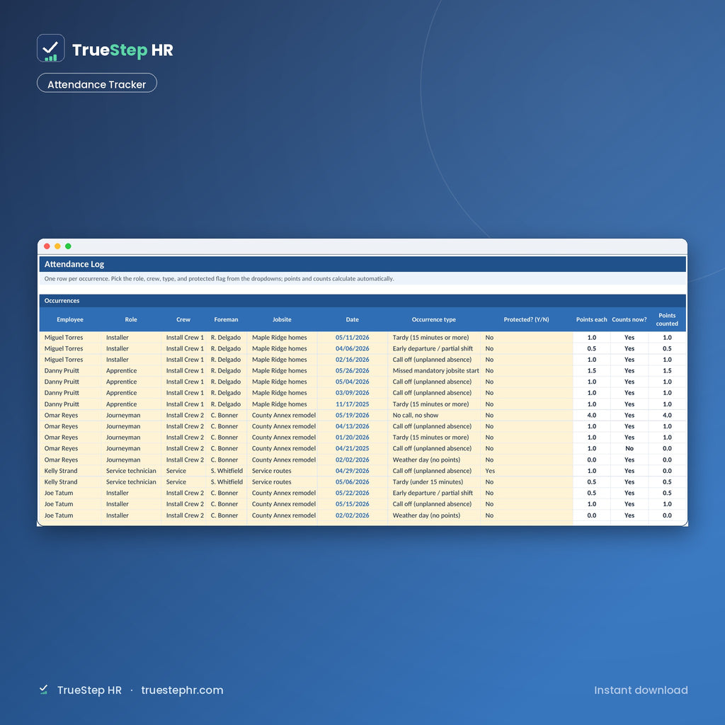 Attendance tracker