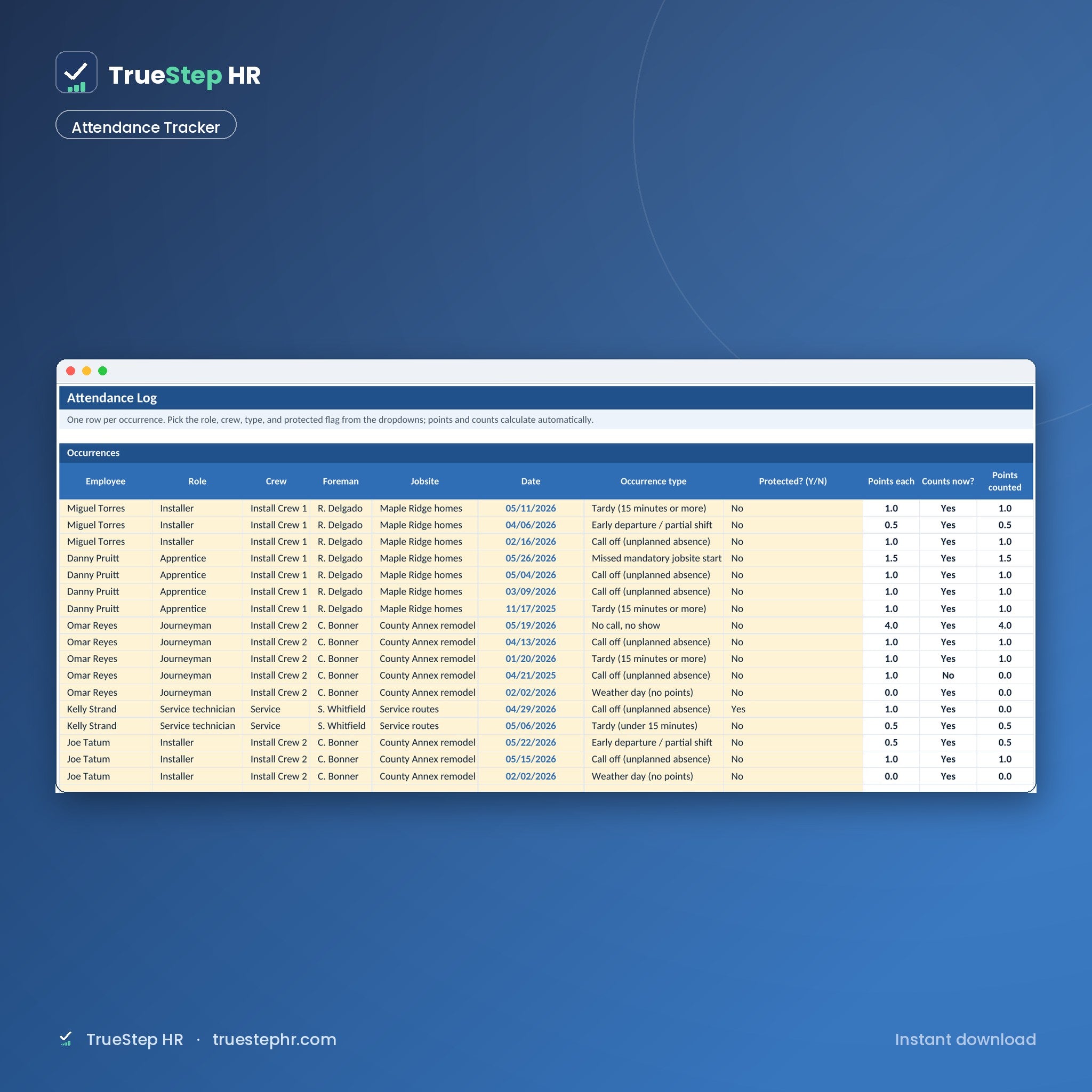 Attendance tracker