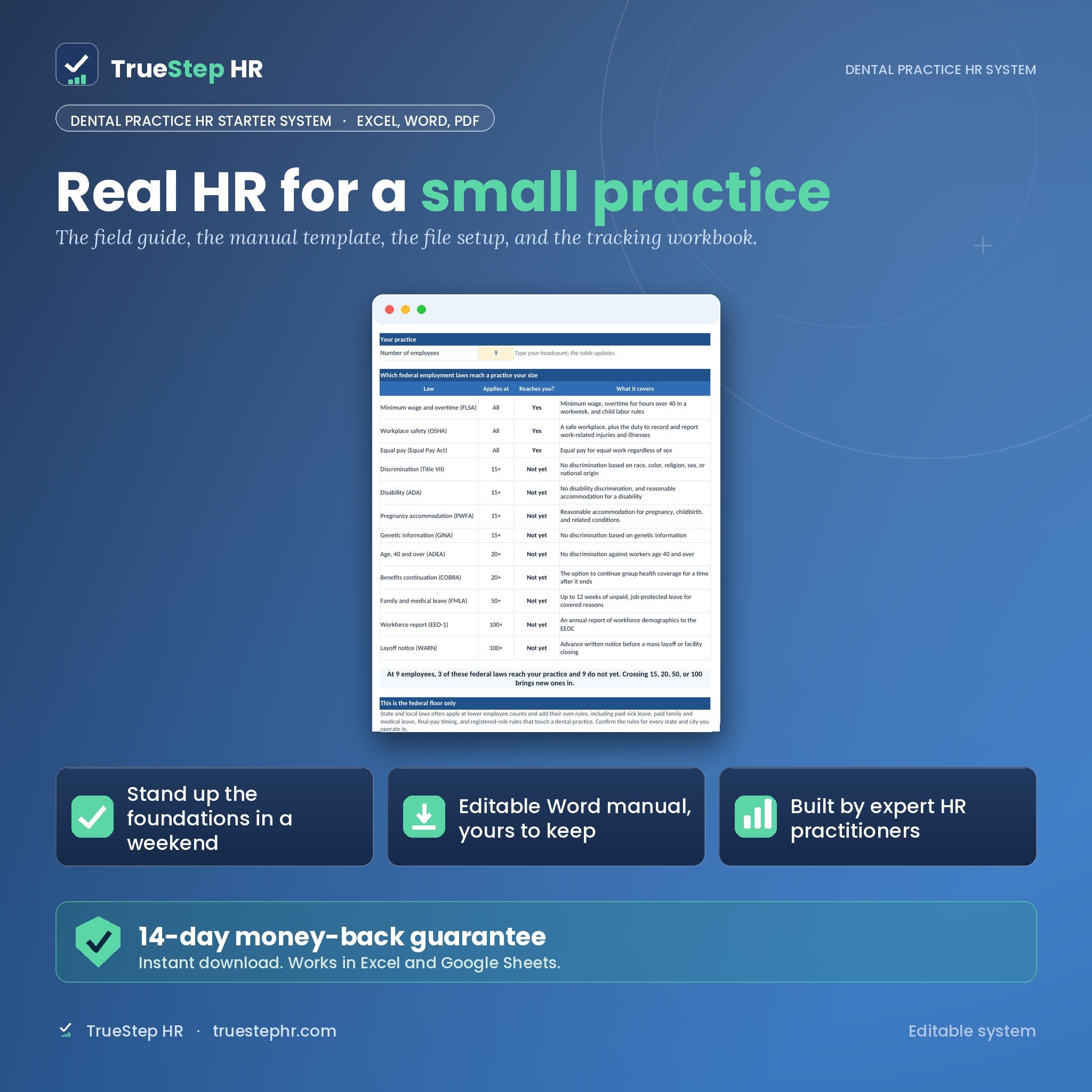 Dental Practice HR Starter System by TrueStep HR