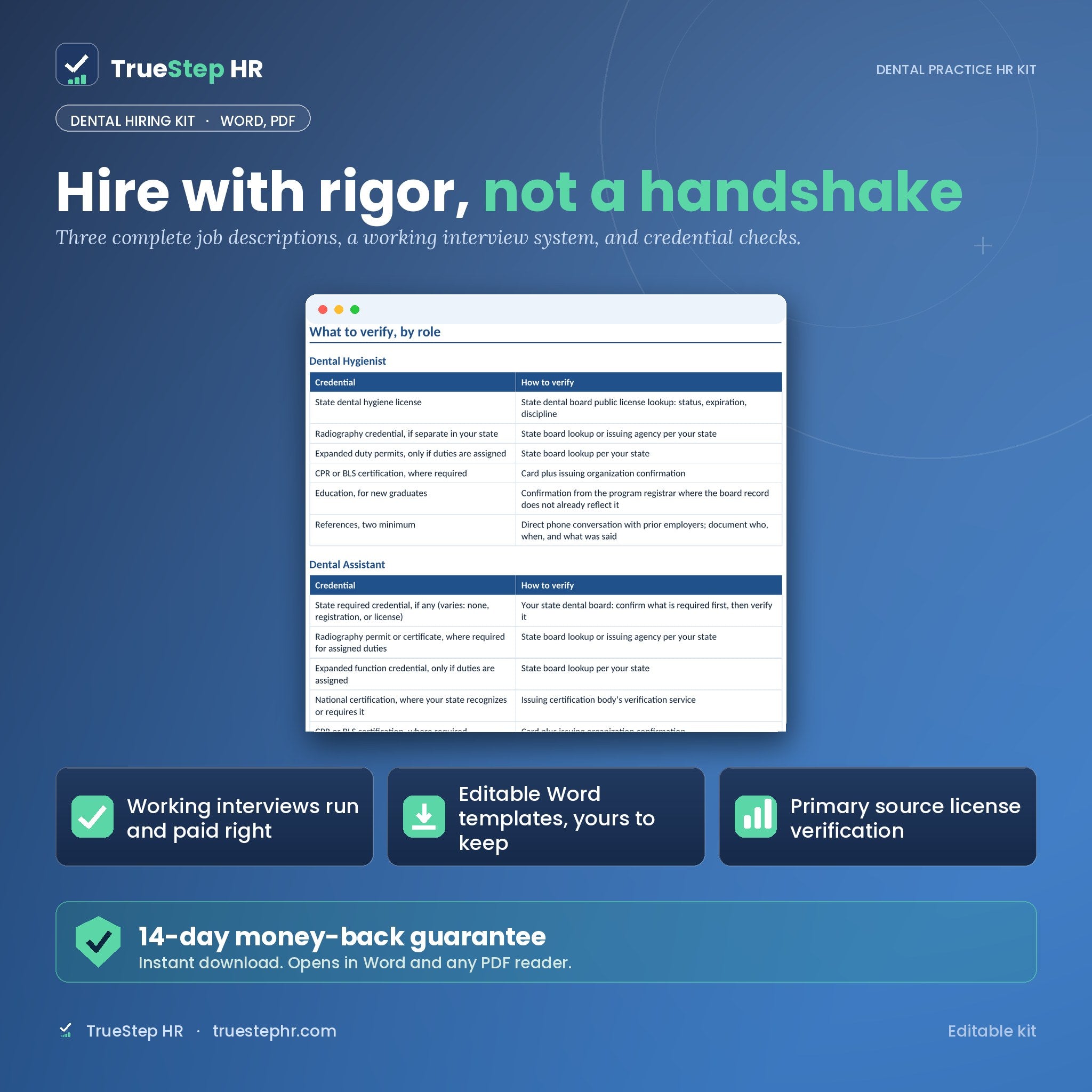 Dental Hiring Kit by TrueStep HR