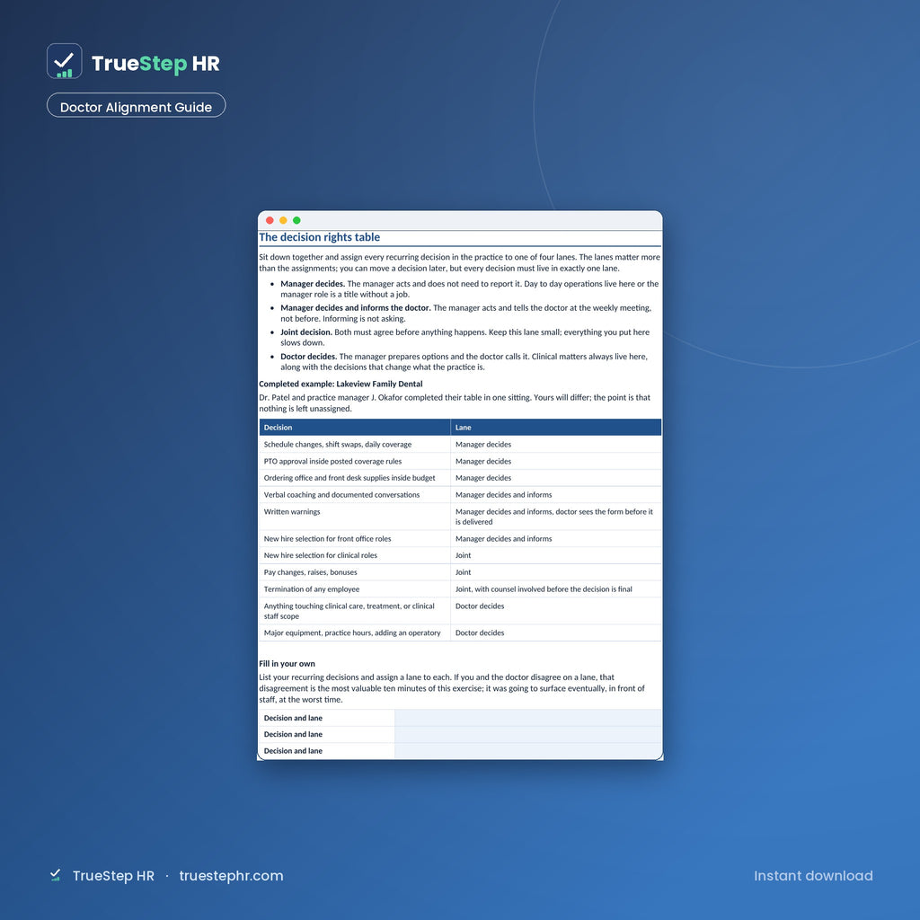 Doctor and practice manager alignment guide