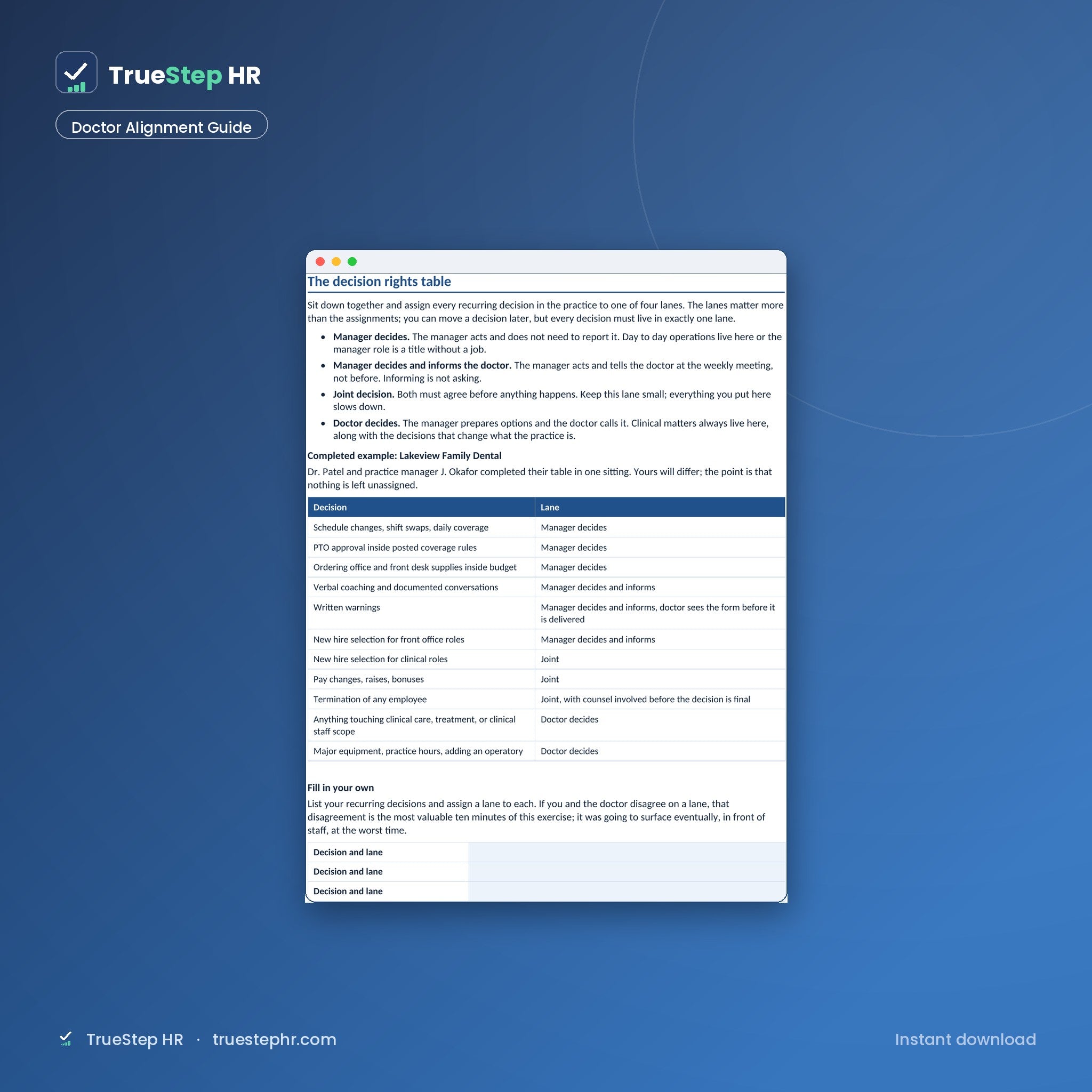 Doctor and practice manager alignment guide
