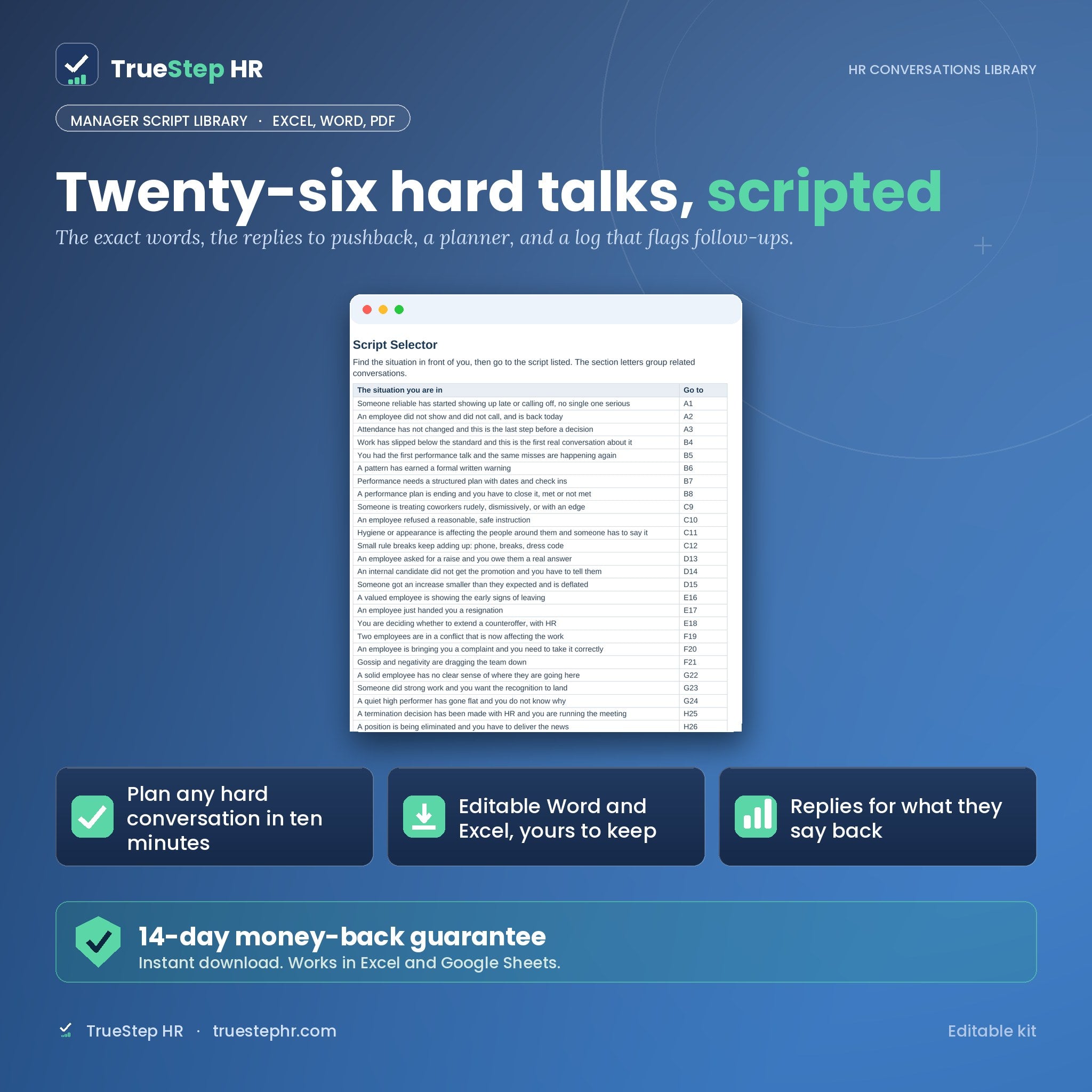 Manager Script Library by TrueStep HR