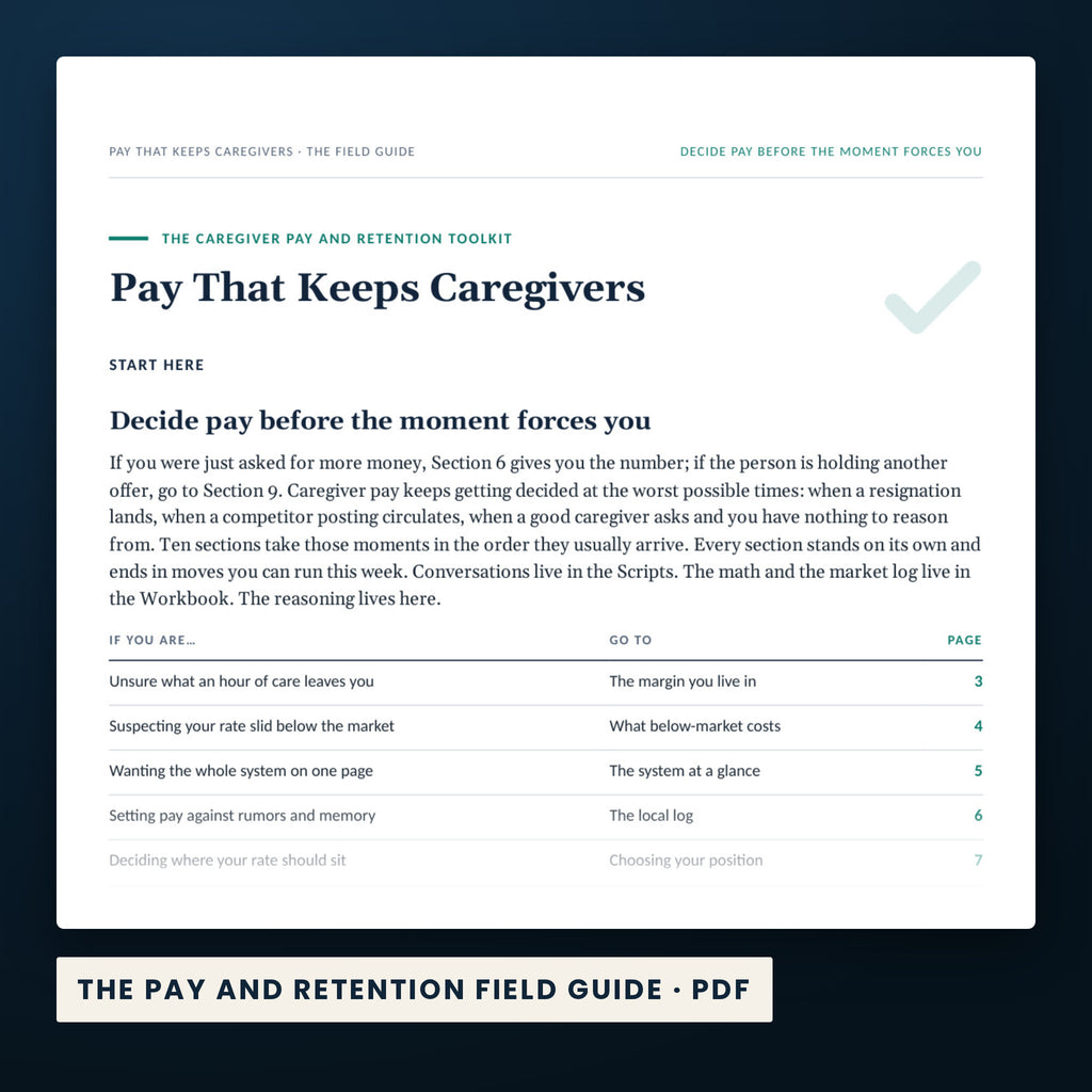Home Care HR System — a page from The Pay and Retention Field Guide, one of the files in this download.