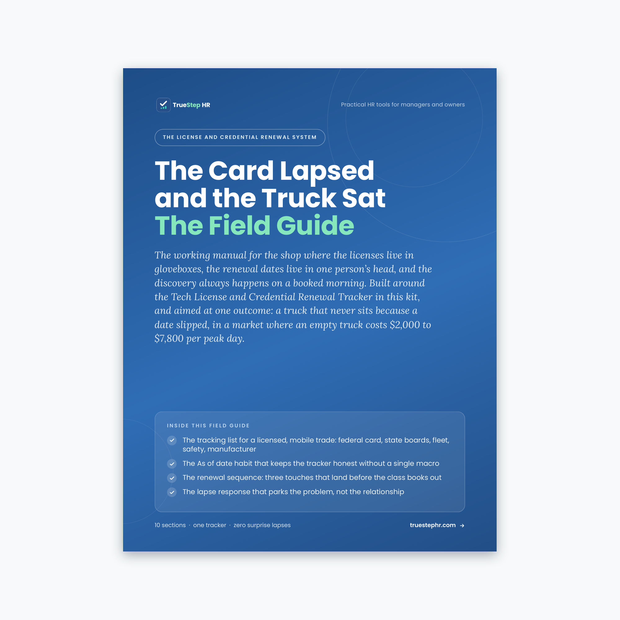 Tech License and Credential Renewal Tracker by TrueStep HR