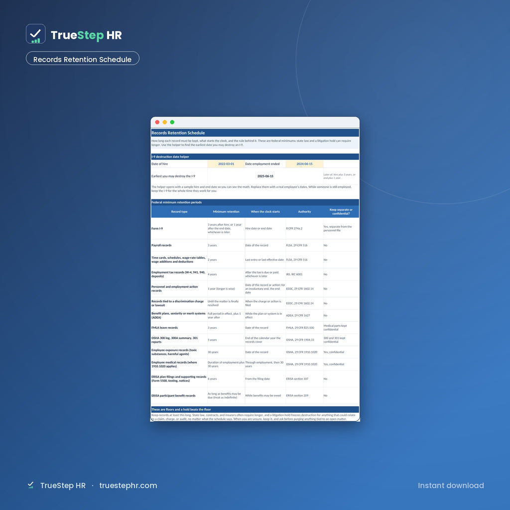 Records Retention Schedule