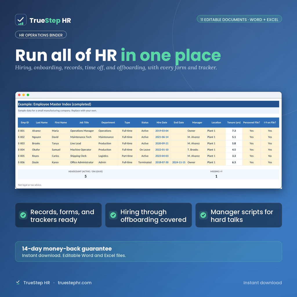 HR Operations Binder