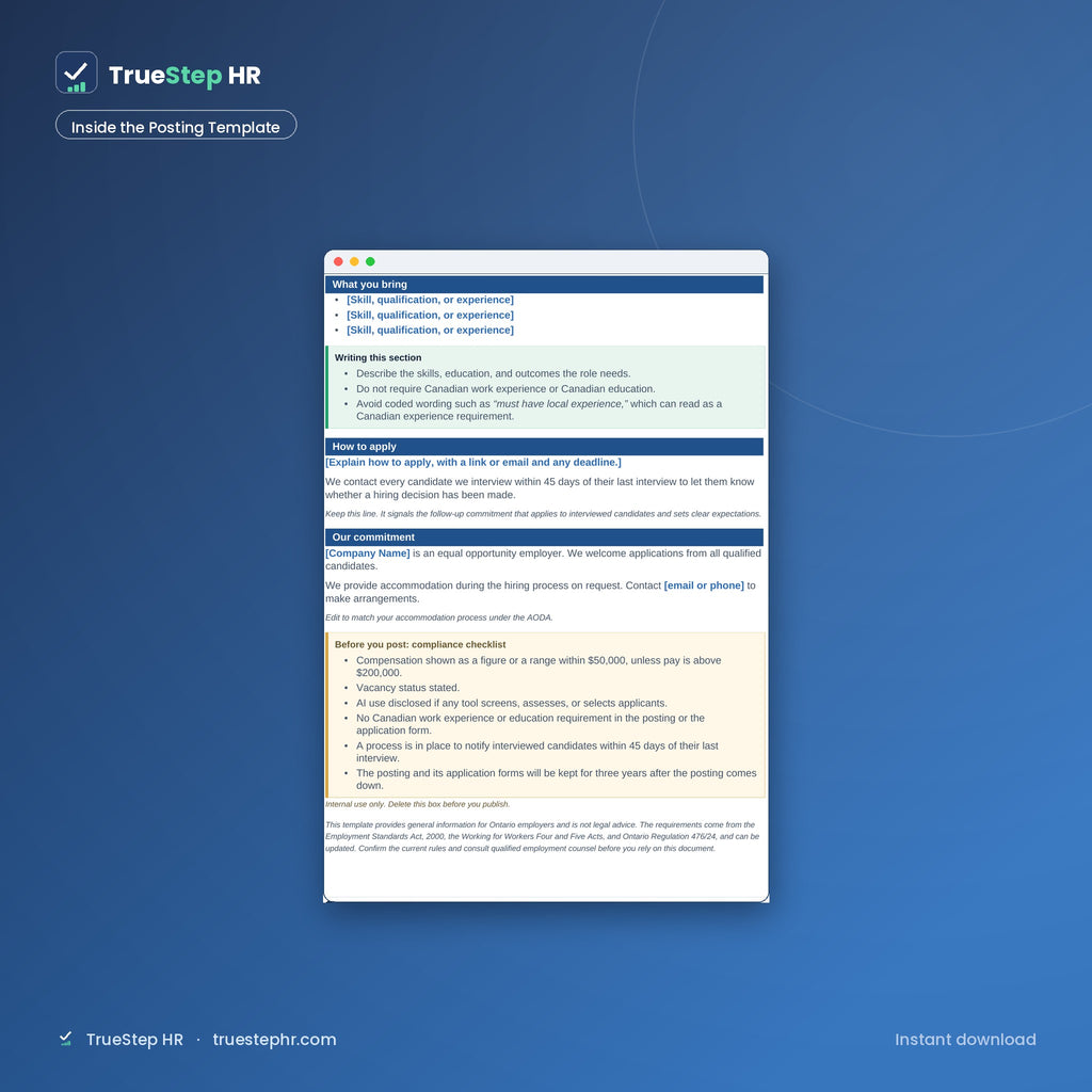 Inside the Posting Template