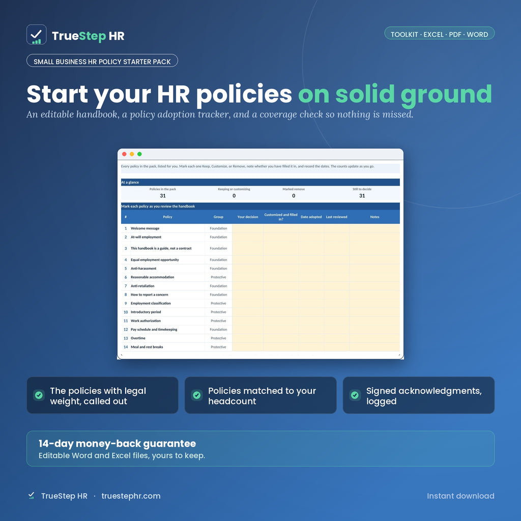 Small Business HR Policy Starter Pack